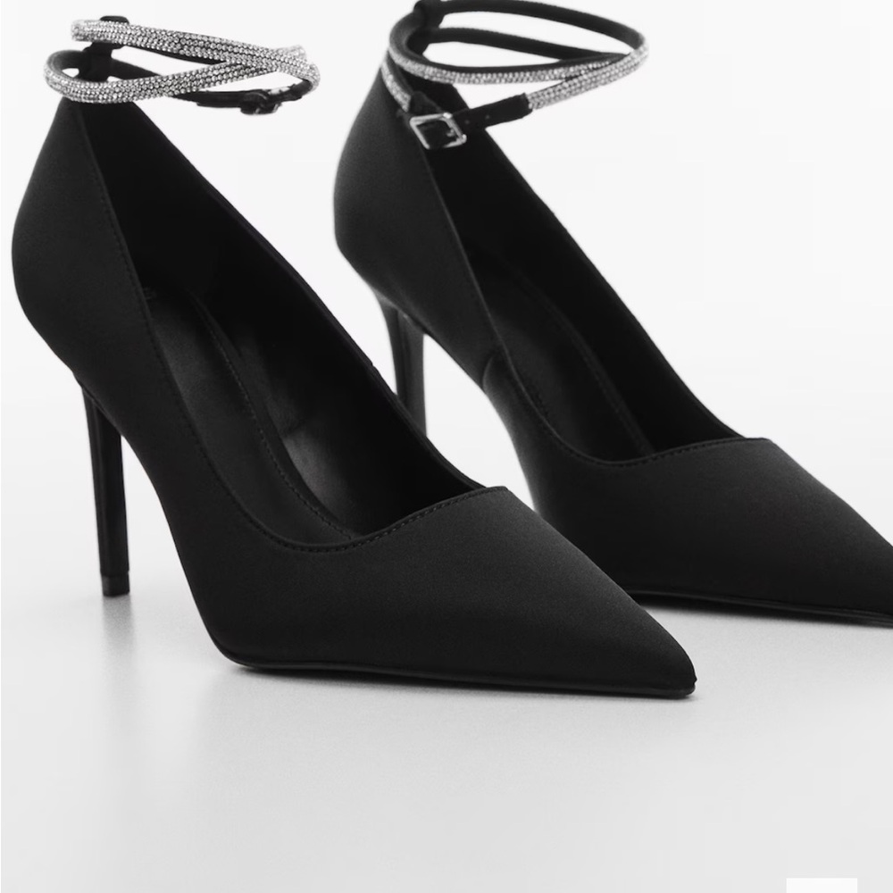 Mango Black Heels with Ankle Strap - Picture 3 of 5